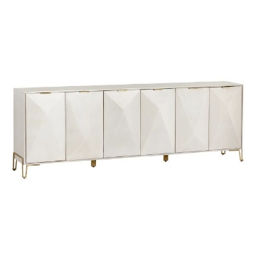 Picture of TEAGAN WHITE AND GOLD SIX DOOR SIDEBOARD