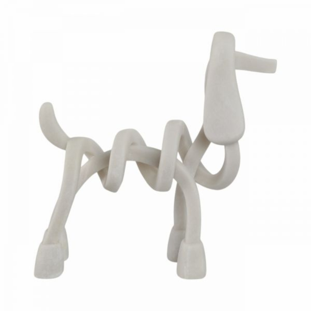 Picture of WHITE RESIN DOG FIGURINE