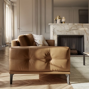 Picture of TOLEDO TAN LEATHER SOFA