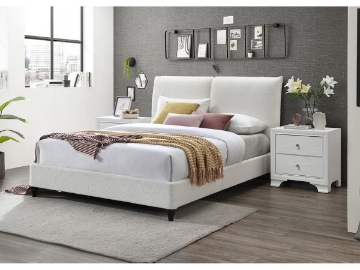 Picture of JENN QUEEN WHITE UPHOLSTERED BOUCLE BED