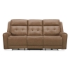 Picture of CARRINGTON SAND LEATHER RECLINING SOFA
