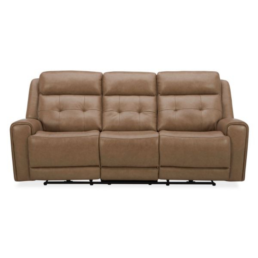 Picture of CARRINGTON SAND LEATHER RECLINING SOFA