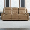 Picture of CARRINGTON SAND LEATHER RECLINING SOFA