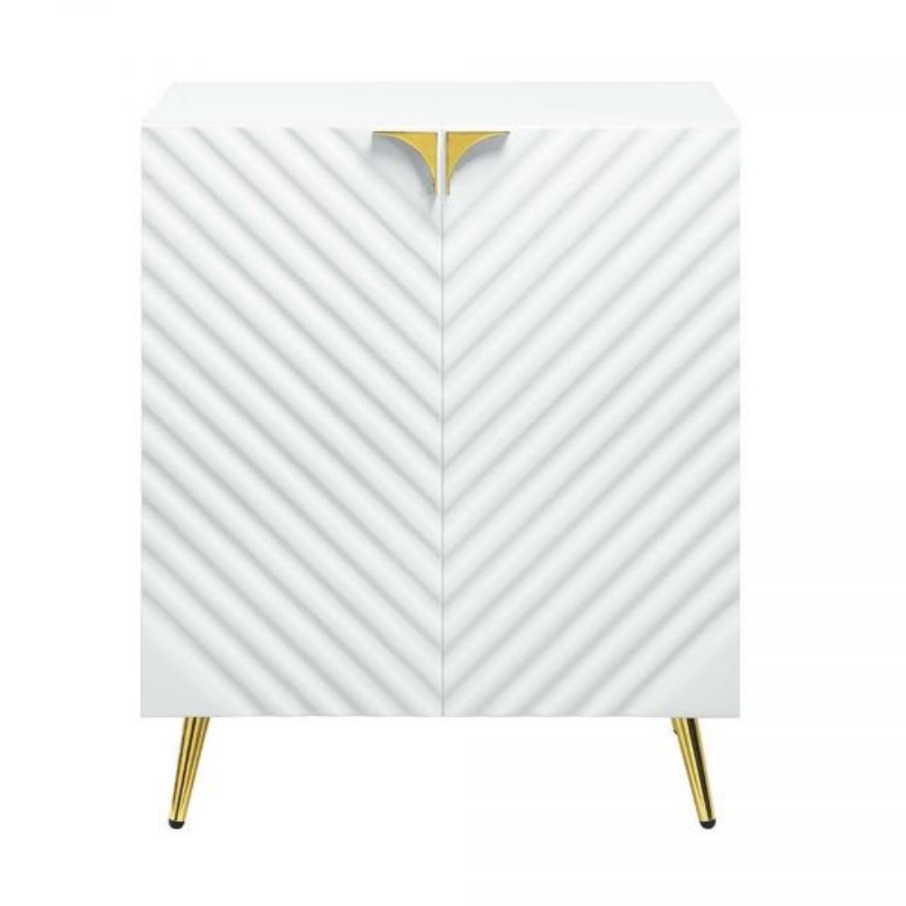 Picture of GAINES WHITE AND GOLD TWO DOOR CHEST