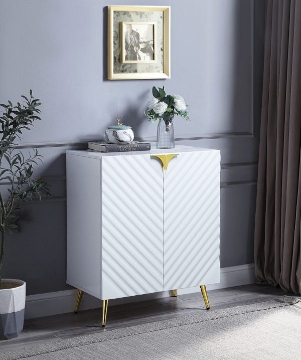 Picture of GAINES WHITE AND GOLD TWO DOOR CHEST